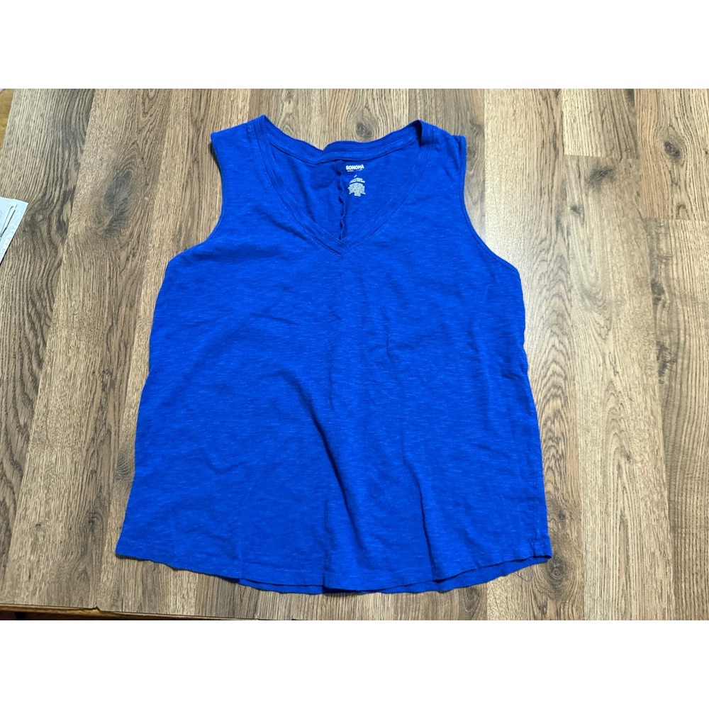 Sonoma Goods For Life Shirts Women Size Small Blue V-Neck Cotton Modal